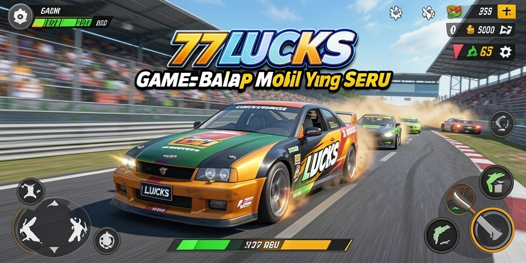 Gameplay seru dari 77LUCKS saat balapan mobil di jalanan.