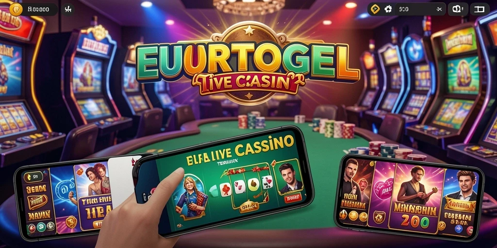 Tampilan gameplay EUROTOGEL dengan dealer live dan suasana kasino yang immersif.