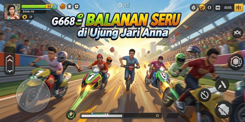 Tampilan gameplay G668 yang menegangkan saat balapan.