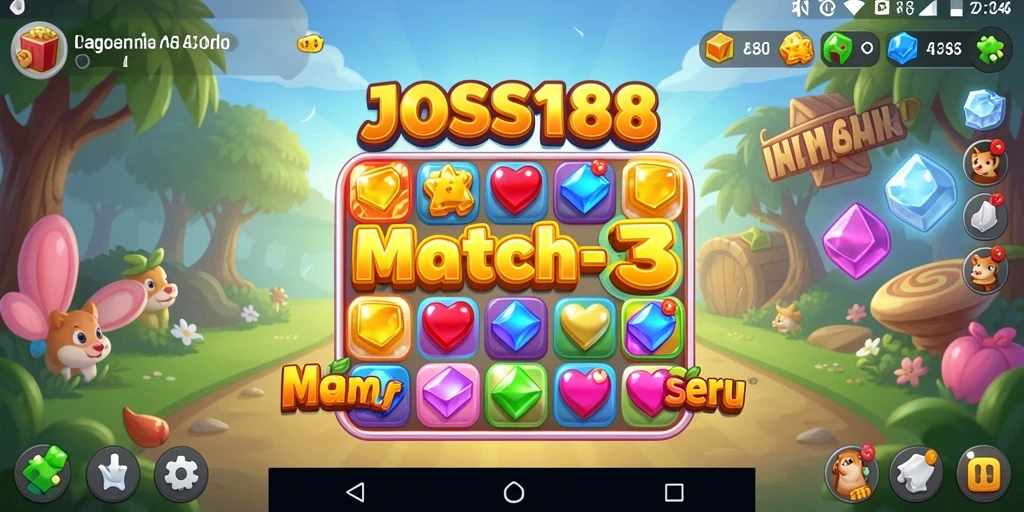 Tampilan menarik gameplay Match-3 di JOSS188.