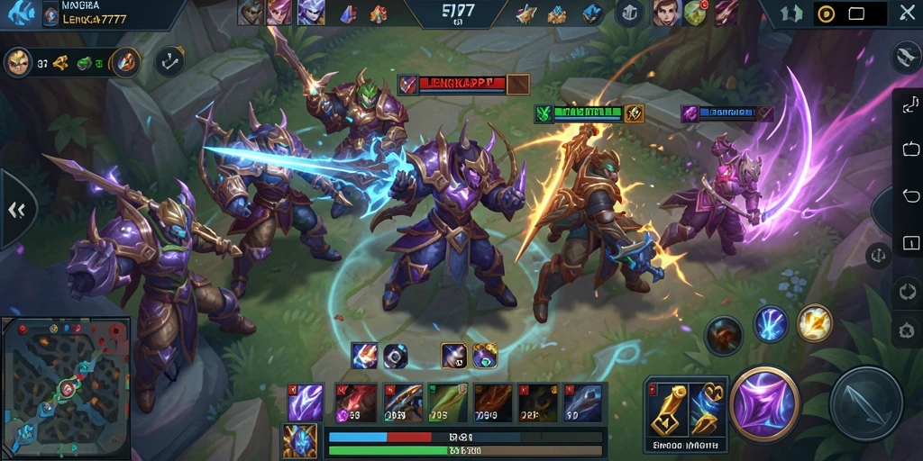 Gameplay MOBA mendebarkan dalam LENGKAP777.