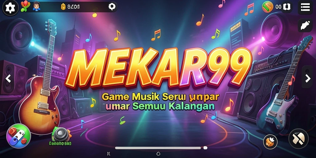 Screenshot gameplay MEKAR99 yang menampilkan serunya bermain musik.