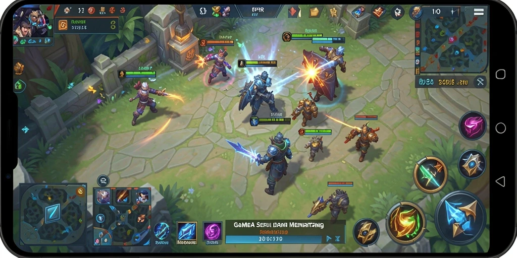 Tampilan seru dari pertarungan epik dalam gameplay MOBA RPRR.